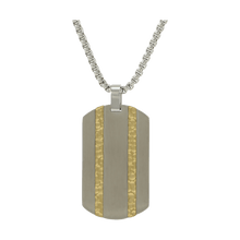 Pewter Dog Tag with Gold Accent, 24" Chain Cremation Necklace - Funeral.com, Inc.
