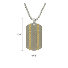 Pewter Dog Tag with Gold Accent, 24" Chain Cremation Necklace - Funeral.com, Inc.