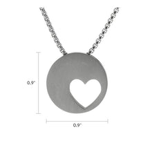 Pewter Eternity Heart Pendant, 21" Chain Cremation Necklace - Funeral.com, Inc.