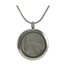 Pewter Hinged, Cat Silhouette w/ Two Inserts Cremation Necklace - Funeral.com, Inc.