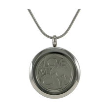 Pewter Hinged, Love My Cat w/ Two Inserts Cremation Necklace - Funeral.com, Inc.