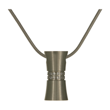 Pewter Hourglass w/ Zirconia, Stainless Steel Cremation Necklace - Funeral.com, Inc.