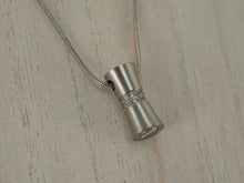 Pewter Hourglass w/ Zirconia, Stainless Steel Cremation Necklace - Funeral.com, Inc.