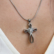Pewter Infinity Cross Pendant, Stainless Steel Cremation Necklace - Funeral.com, Inc.
