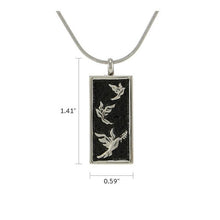 Pewter & Onyx Embossed Dove, Stainless Steel Cremation Necklace - Funeral.com, Inc.
