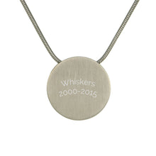 Pewter Plain Round Pendant Cremation Necklace, 19" Chain - Funeral.com, Inc.
