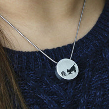Pewter Round Cat & Yarn Pet Cremation Necklace, Stainless Steel - Funeral.com, Inc.