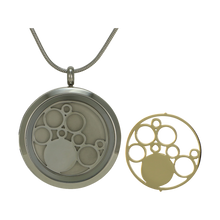 Pewter Round Hinged Circles, Stainless Steel Cremation Necklace - Funeral.com, Inc.