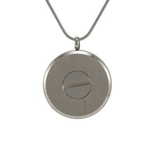 Pewter Round Hinged Circles, Stainless Steel Cremation Necklace - Funeral.com, Inc.