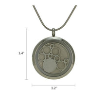 Pewter Round Hinged Circles, Stainless Steel Cremation Necklace - Funeral.com, Inc.