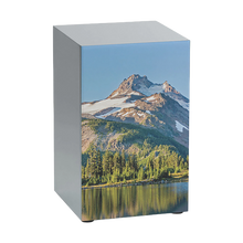 Pewter Stainless Steel Majestic Mountain & Lake View Adult Cremation Urn - Funeral.com, Inc.