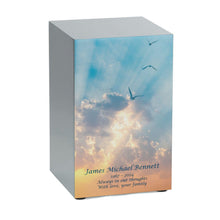 Pewter Stainless Steel Soaring Sky Adult Cremation Urn - Funeral.com, Inc.