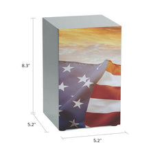 Pewter Stainless Steel Stars and Stripes Adult Cremation Urn - Funeral.com, Inc.