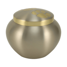 Pewter Two Bronze Paw Prints Large Pet Cremation Urn - Funeral.com, Inc.