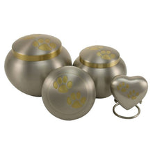 Pewter Two Bronze Paw Prints Small Pet Cremation Urn - Funeral.com, Inc.