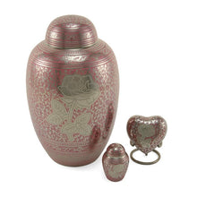 Pink Brass Rose Engraved Adult Cremation Urn - Funeral.com, Inc.