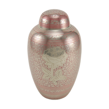 Pink Brass Rose Engraved Adult Cremation Urn - Funeral.com, Inc.