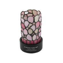 Pink Floral Stained Glass LED Keepsake Urn - Funeral.com, Inc.