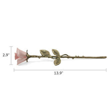 Pink Rose with Bronze Stem Keepsake Urn - Funeral.com, Inc.