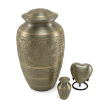 Polished Pewter Brass Ornate Adult Cremation Urn - Funeral.com, Inc.