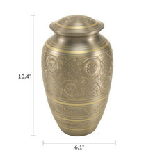 Polished Pewter Brass Ornate Adult Cremation Urn - Funeral.com, Inc.