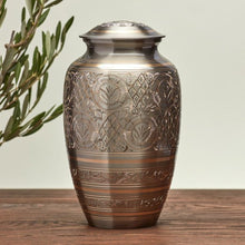 Polished Pewter Brass Ornate Adult Cremation Urn - Funeral.com, Inc.