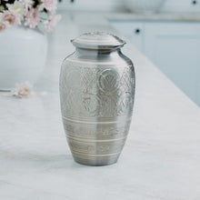 Polished Pewter Brass Ornate Adult Cremation Urn - Funeral.com, Inc.