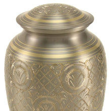 Polished Pewter Brass Ornate Adult Cremation Urn - Funeral.com, Inc.