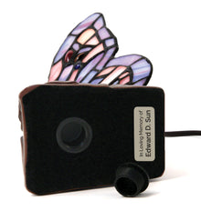 Purple Butterfly Stained Glass Keepsake Lamp Urn - Funeral.com, Inc.