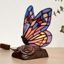 Purple Butterfly Stained Glass Keepsake Lamp Urn - Funeral.com, Inc.