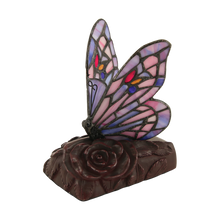 Purple Butterfly Stained Glass LED Lamp Keepsake Urn - Funeral.com, Inc.