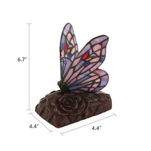 Purple Butterfly Stained Glass LED Lamp Keepsake Urn - Funeral.com, Inc.