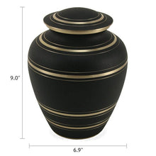 Radiant Brass Bands Black Adult Cremation Urn - Funeral.com, Inc.