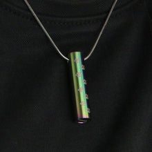 Rainbow Cylinder w/ Paws Pet Cremation Necklace, 19" Chain - Funeral.com, Inc.