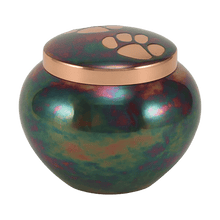 Raku Bronze Two Paw Prints Large Pet Cremation Urn - Funeral.com, Inc.