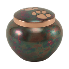 Raku Bronze Two Paw Prints Medium Pet Cremation Urn - Funeral.com, Inc.
