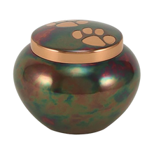 Raku Bronze Two Paw Prints Small Pet Cremation Urn - Funeral.com, Inc.