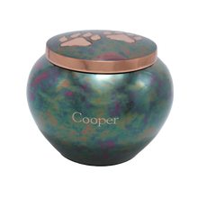 Raku Paw Print Jar Pet Cremation Urn - Funeral.com, Inc.