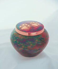 Raku Paw Print Jar Pet Cremation Urn - Funeral.com, Inc.