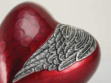 Red Aluminum Pewter Wing Heart Cremation Urn - Funeral.com, Inc.