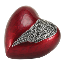 Red Aluminum Pewter Wing Heart Cremation Urn - Funeral.com, Inc.