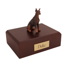 Red Doberman, Sitting Figurine Pet Cremation Urn - Funeral.com, Inc.