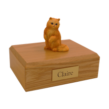 Red Persian Cat, Sitting Figurine Pet Cremation Urn - Funeral.com, Inc.