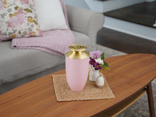 Rose Blush Aluminum Adult Cremation Urn with Brass Rose Lid - Funeral.com, Inc.