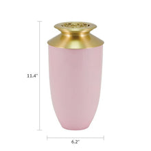 Rose Blush Aluminum Adult Cremation Urn with Brass Rose Lid - Funeral.com, Inc.