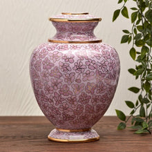 Rose Cloisonné Gold Accent Adult Cremation Urn - Funeral.com, Inc.