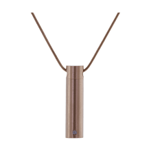 Rose Gold Cylinder w/ Cubic Zirconia Cremation Necklace - Funeral.com, Inc.