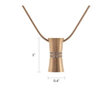 Rose Gold Hourglass w/ Zirconia, 19" Chain Cremation Necklace - Funeral.com, Inc.
