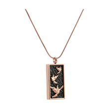 Rose Gold & Onyx Embossed Dove, 19" Chain Cremation Necklace - Funeral.com, Inc.