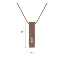 Rose Gold Pillar w/ Cubic Zirconias, 19" Chain Cremation Necklace - Funeral.com, Inc.